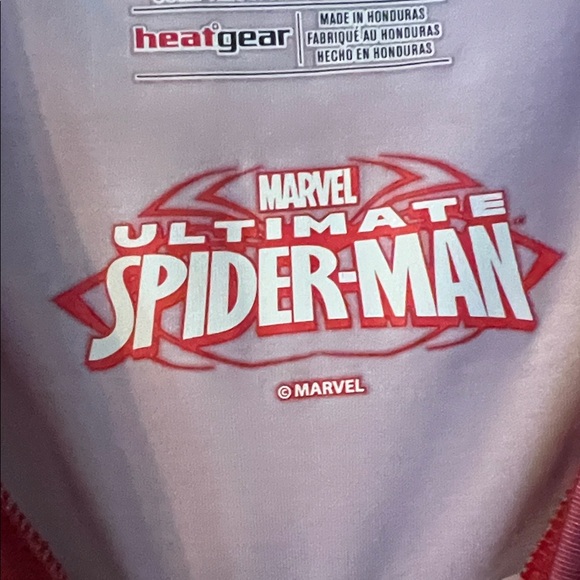 Under Armour Red Tee with Blue Spider Design - Picture 3 of 5